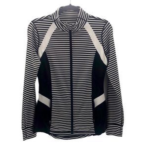 IDEOLOGY striped zip up athletic jacket